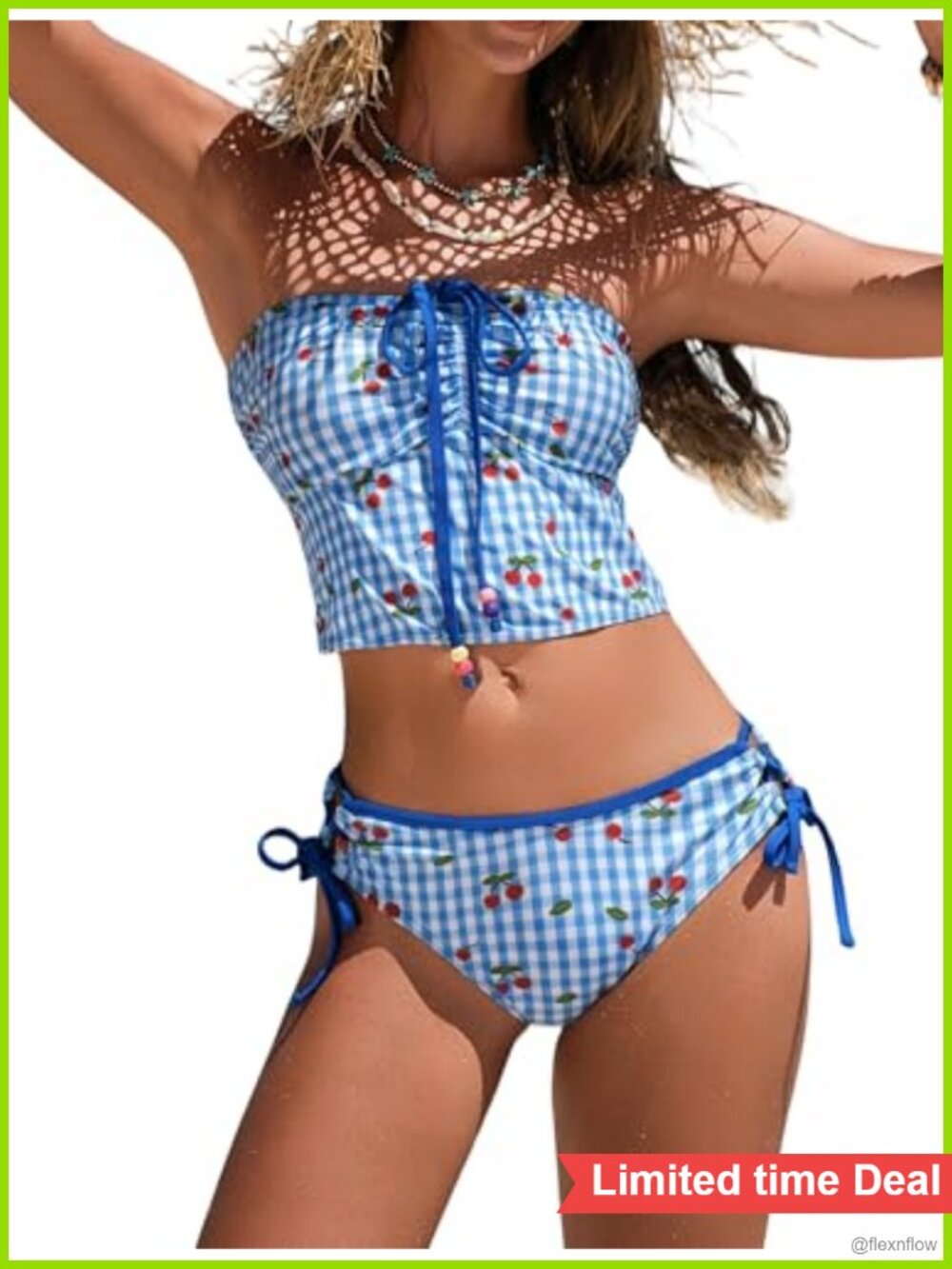 ZAFUL Tankini Set 2 Piece Halter Strapless Swim Suit Polyester Elastane